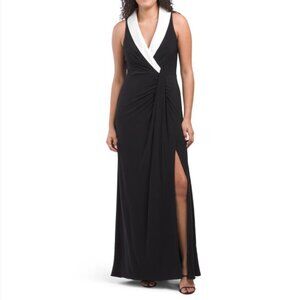 Elegant Adrianna Papell Jersey Gown | Classic Black Tie Look | NWT